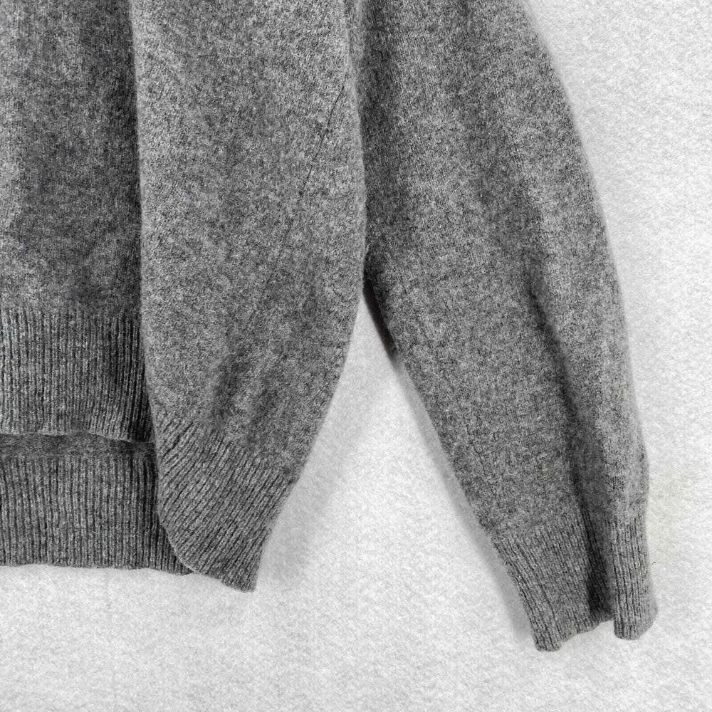 J Crew Fisherman Ragg‎ Sweater Mens XL 100% Lambswool Shawl Collar Gray Grandpa